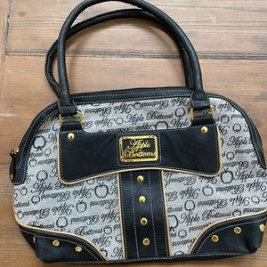 Apple Bottom Gray and Black Purse Medium